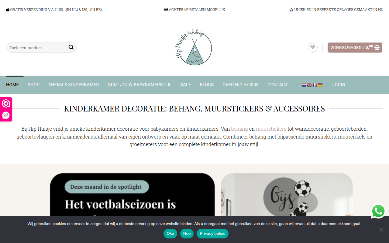 Screenshot van hiphuisje.nl