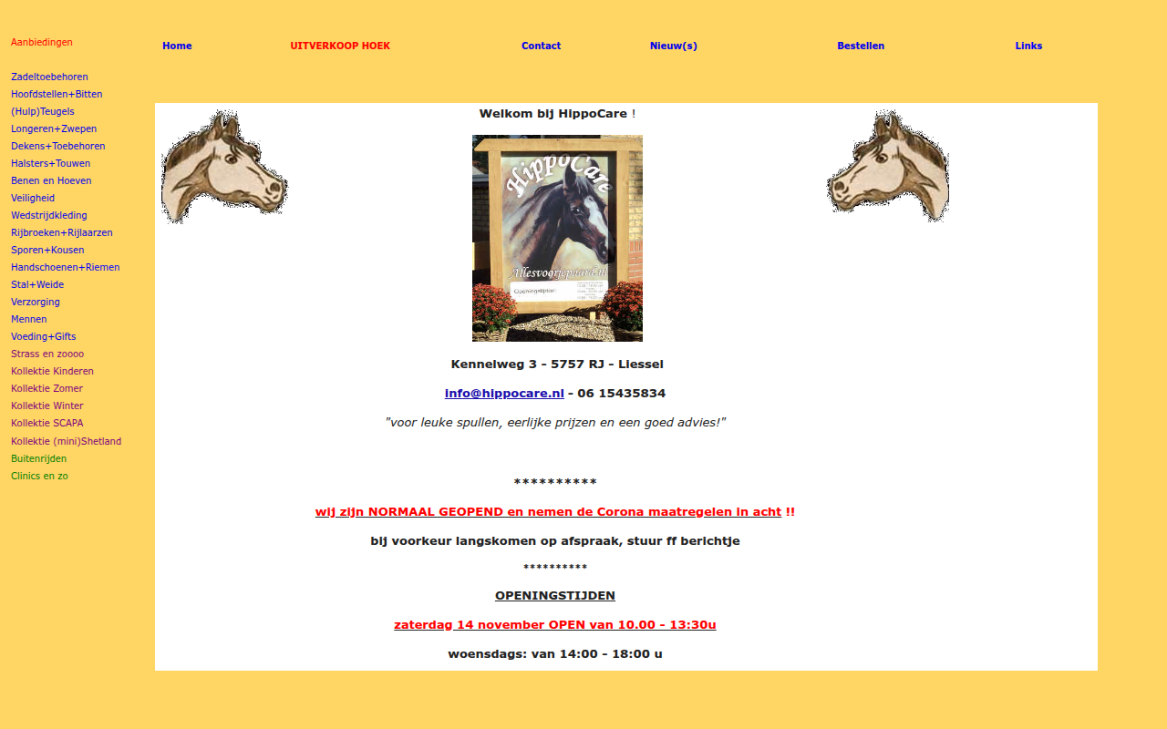 Screenshot van hippocare.nl