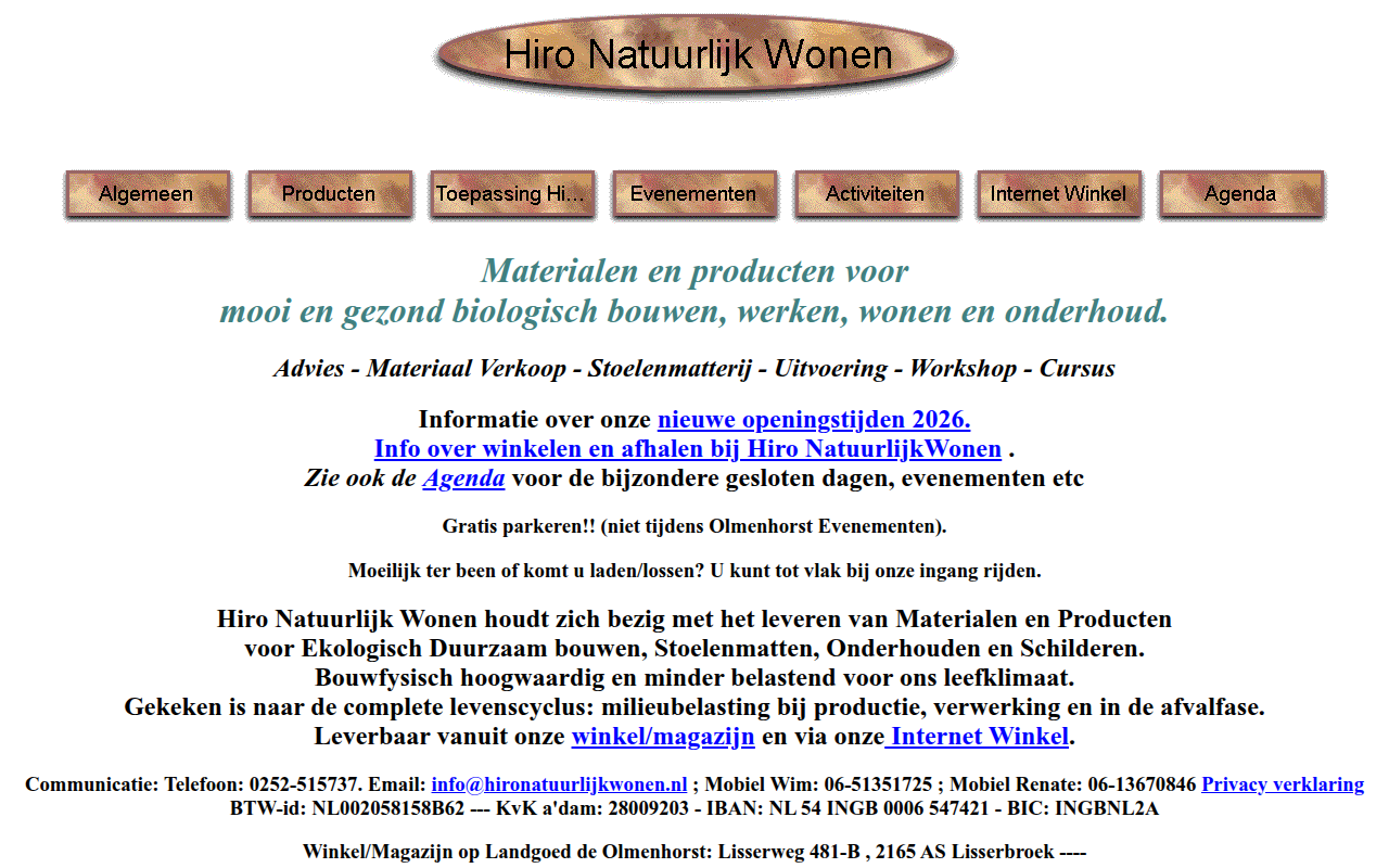 Screenshot van hironatuurlijkwonen.nl