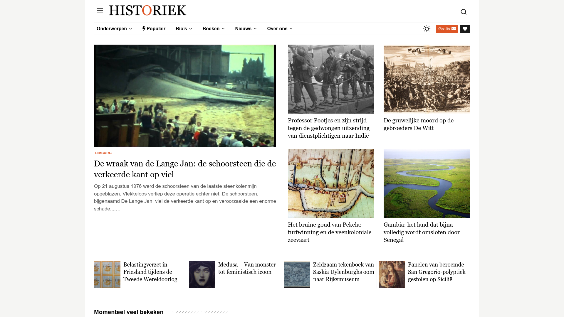 Screenshot van historiek.net