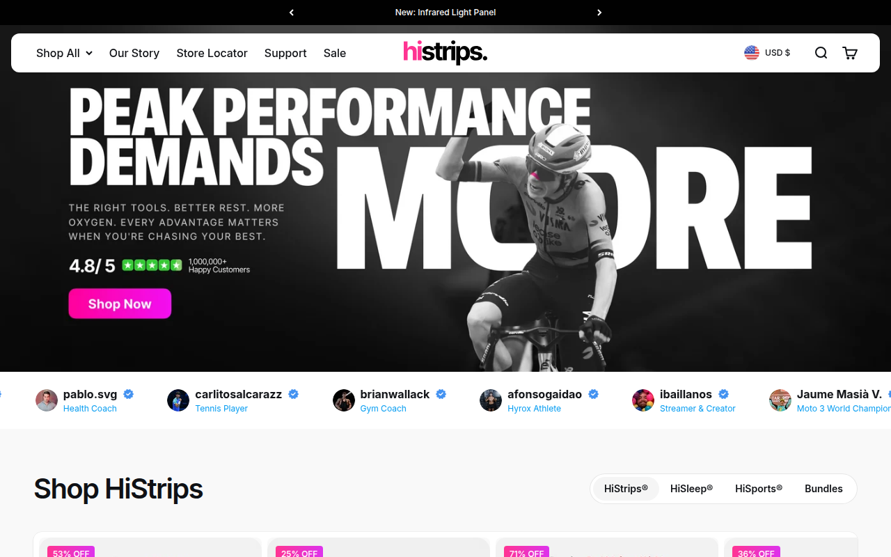 Screenshot van histrips.com