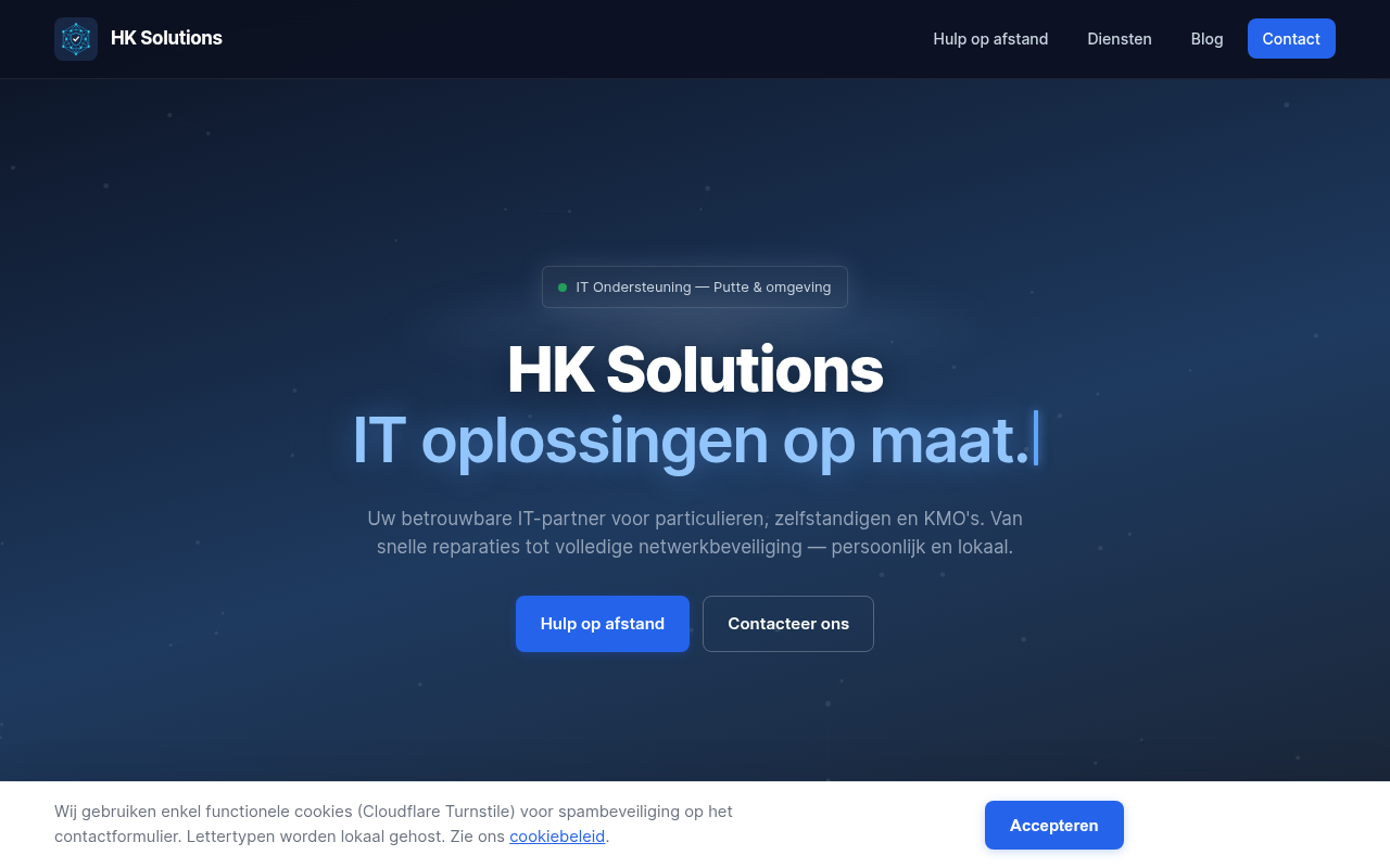 Screenshot van hksolutions.be