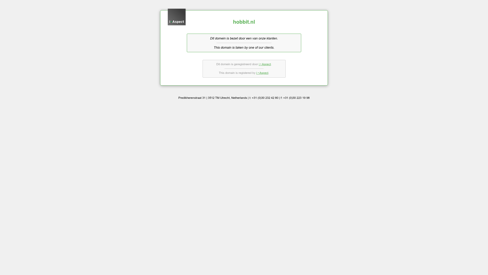 Screenshot van hobbit.nl