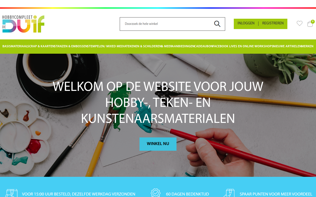 Screenshot van hobbycompleetdeduif.nl