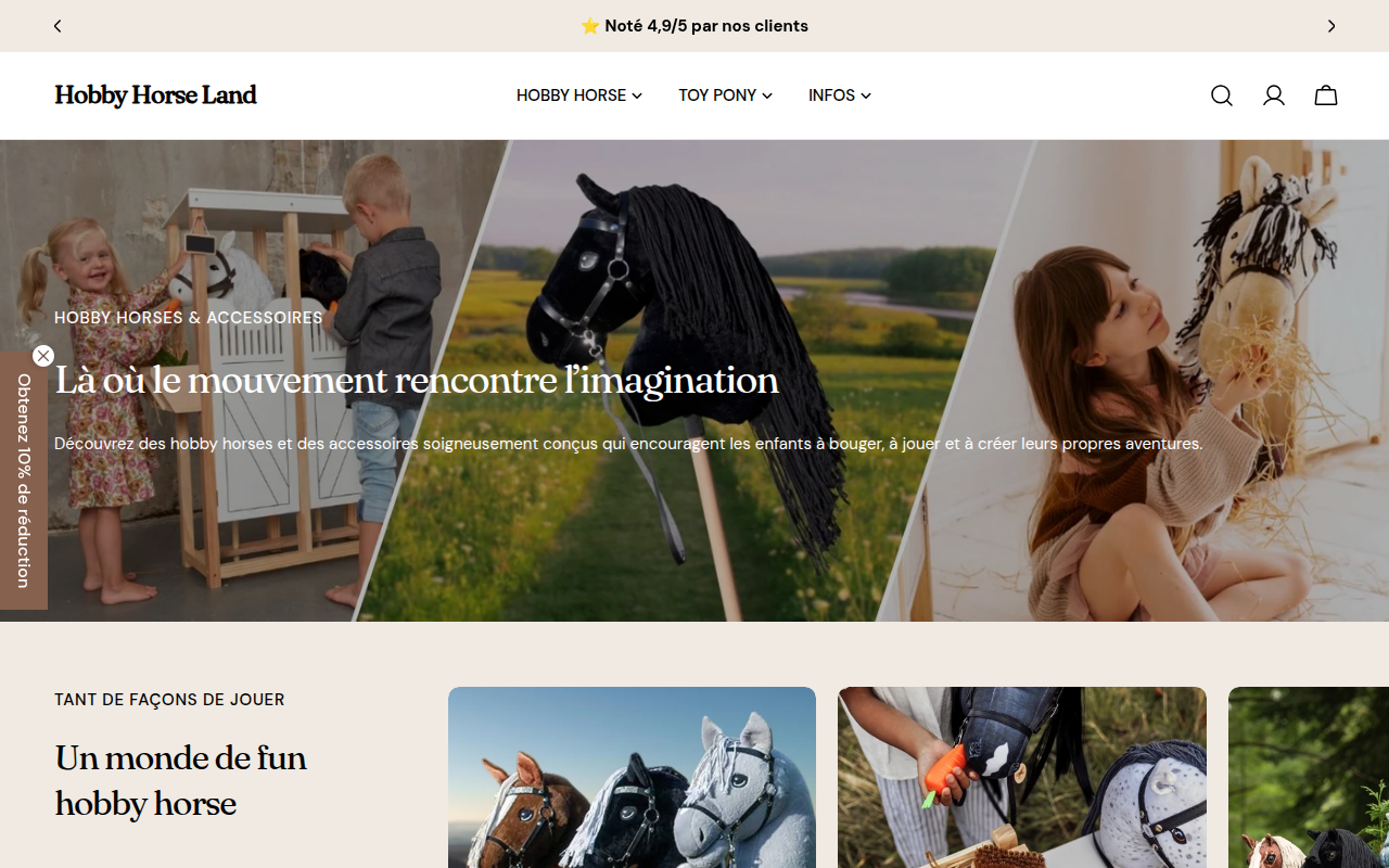 Screenshot van hobbyhorseland.com
