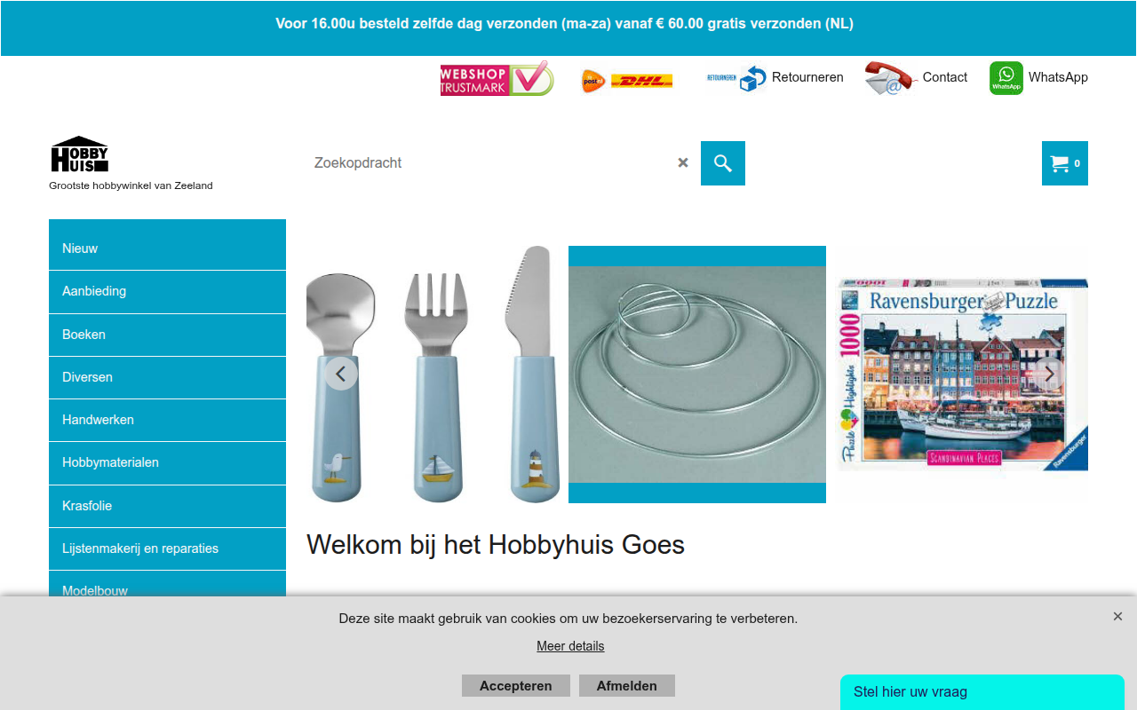 Screenshot van hobbyhuis.nl