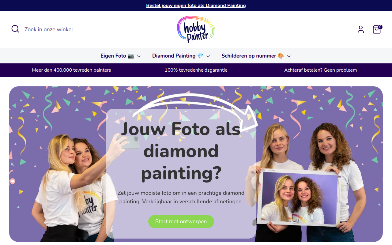 Screenshot van hobbypainter.nl