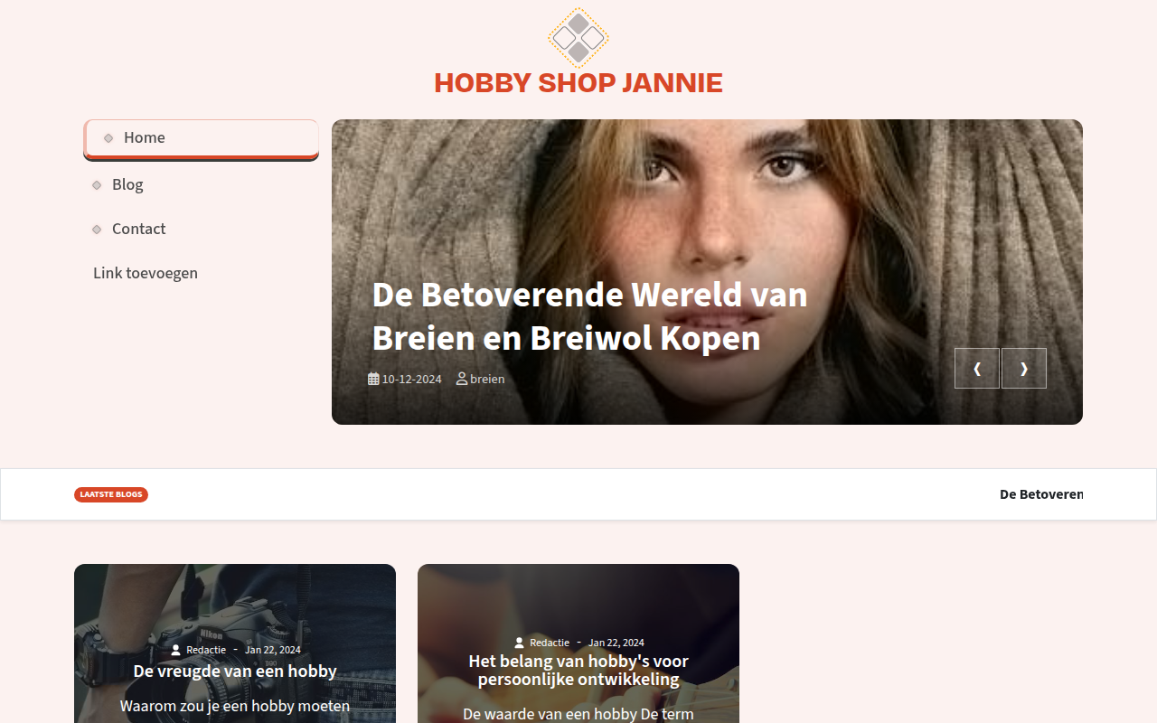 Screenshot van hobbyshopjannie.nl