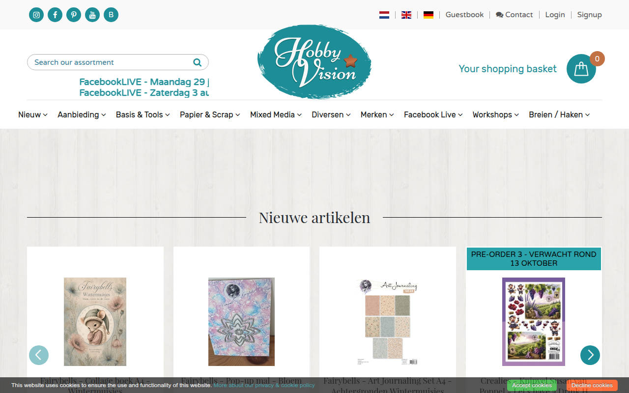 Screenshot van hobbyvision.nl