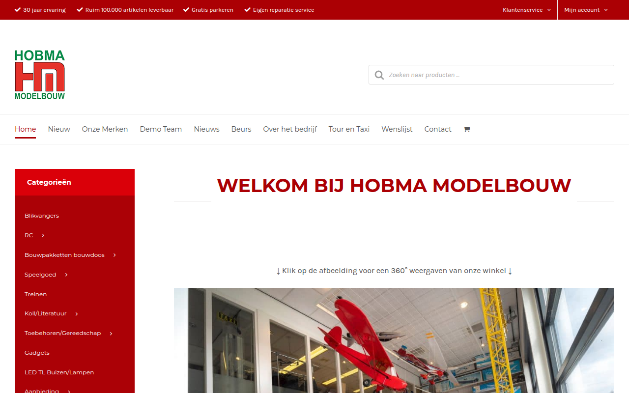 Screenshot van hobmamodelbouw.nl