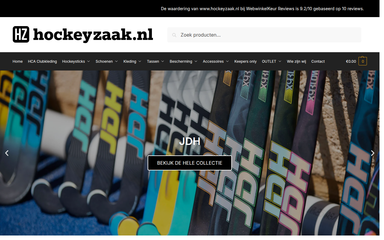 Screenshot van hockeyzaak.nl