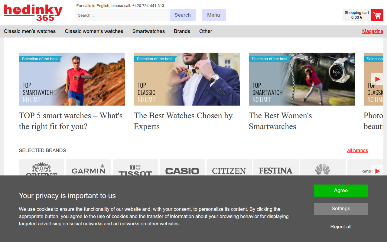 Screenshot van hodinky-365.com