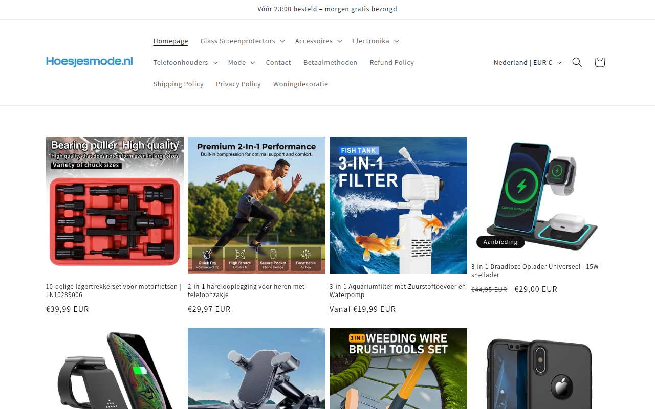 Screenshot van hoesjesmode.nl