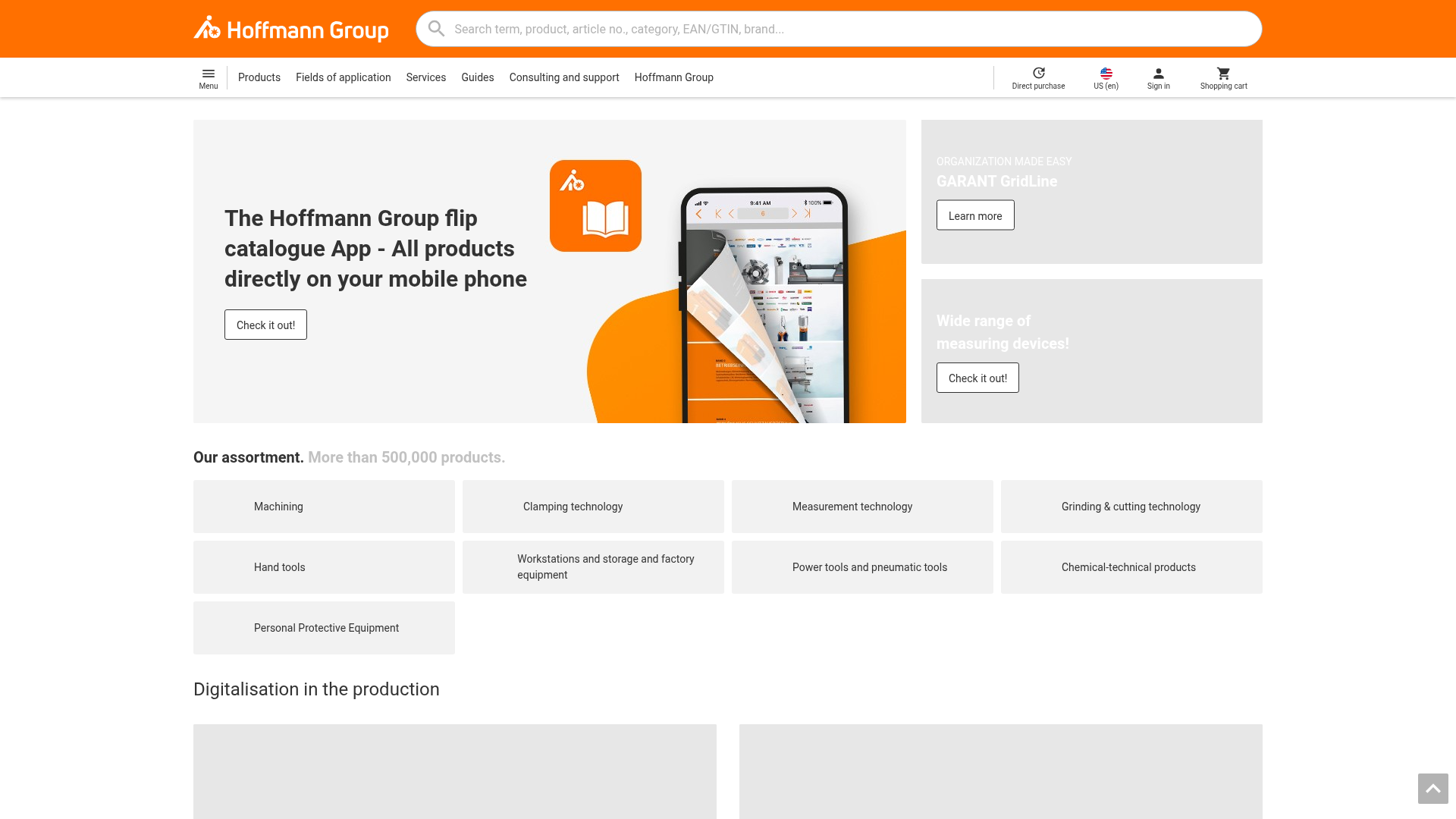 Screenshot van hoffmann-group.com