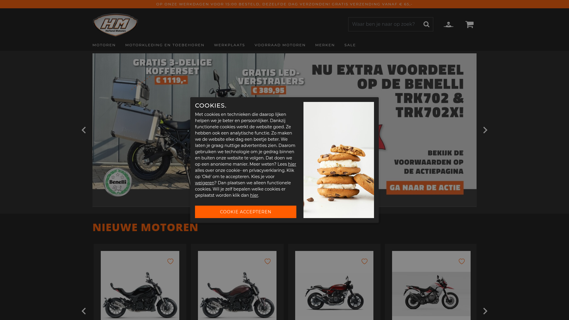Screenshot van hoflandmotoren.nl
