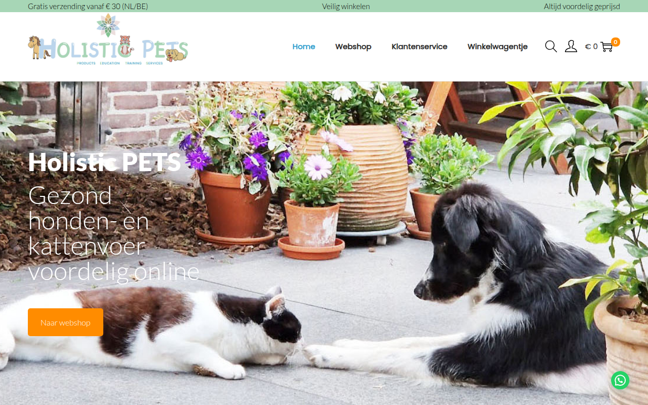 Screenshot van holisticpets.nl