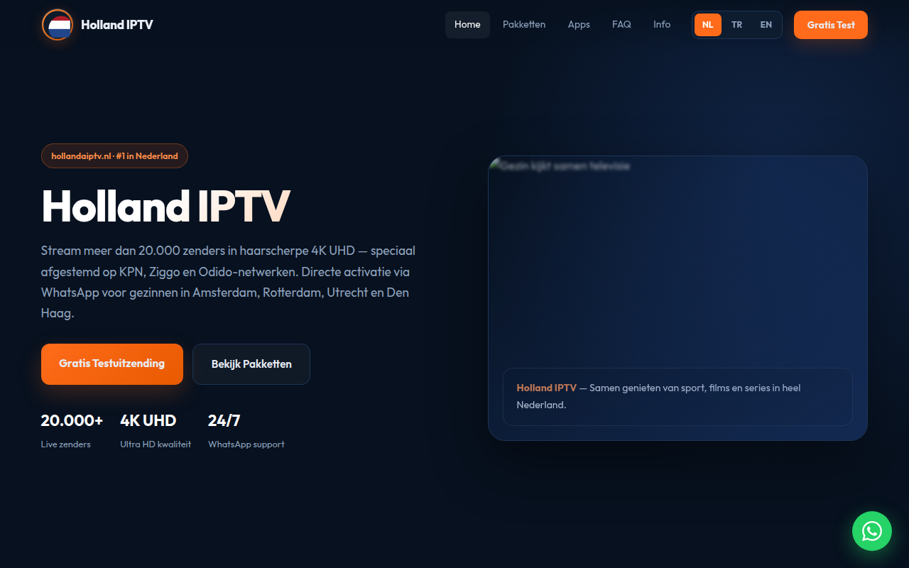 Screenshot van hollandaiptv.nl