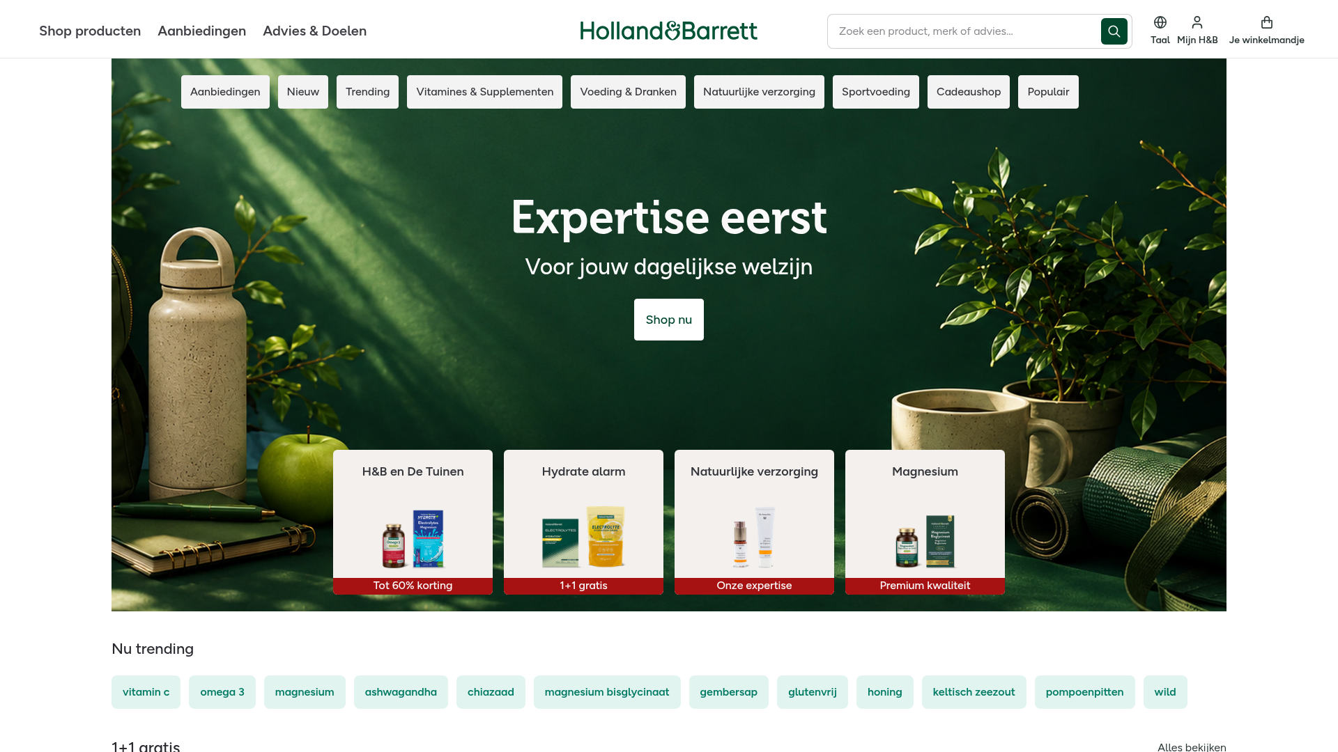 Screenshot van hollandandbarrett.be