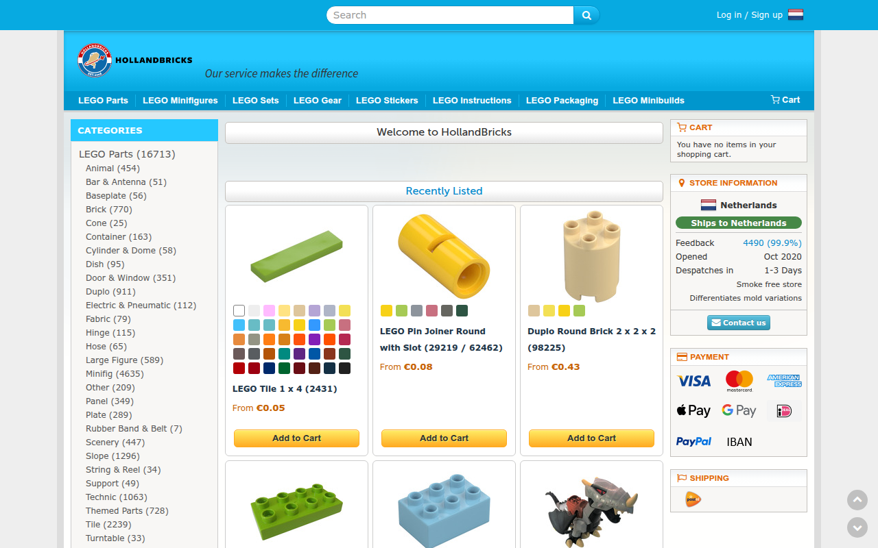 Screenshot van hollandbricks.nl