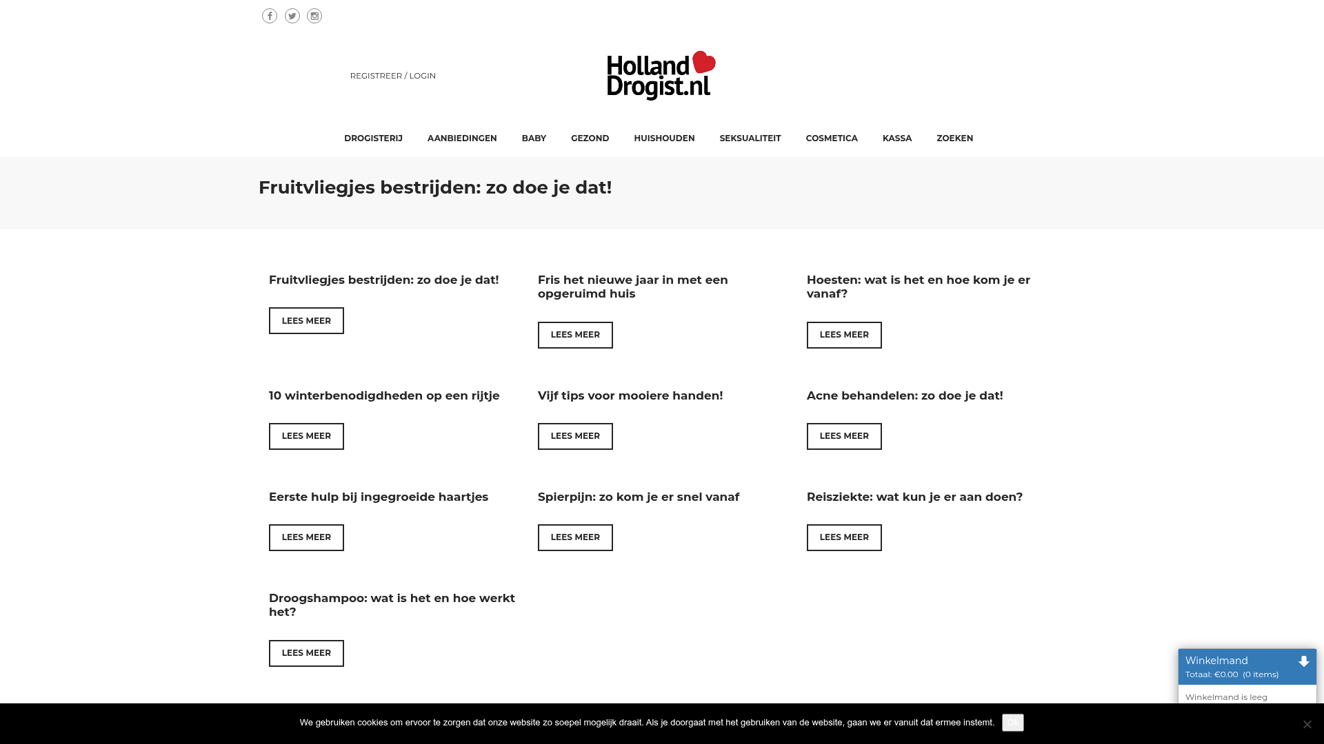 Screenshot van hollanddrogist.nl