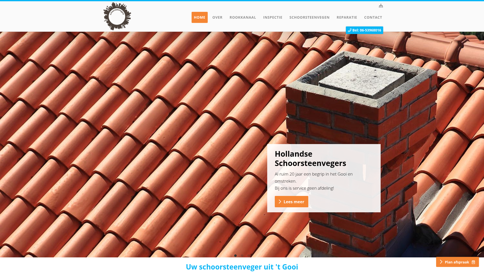 Screenshot van hollandseschoorsteenvegers.nl