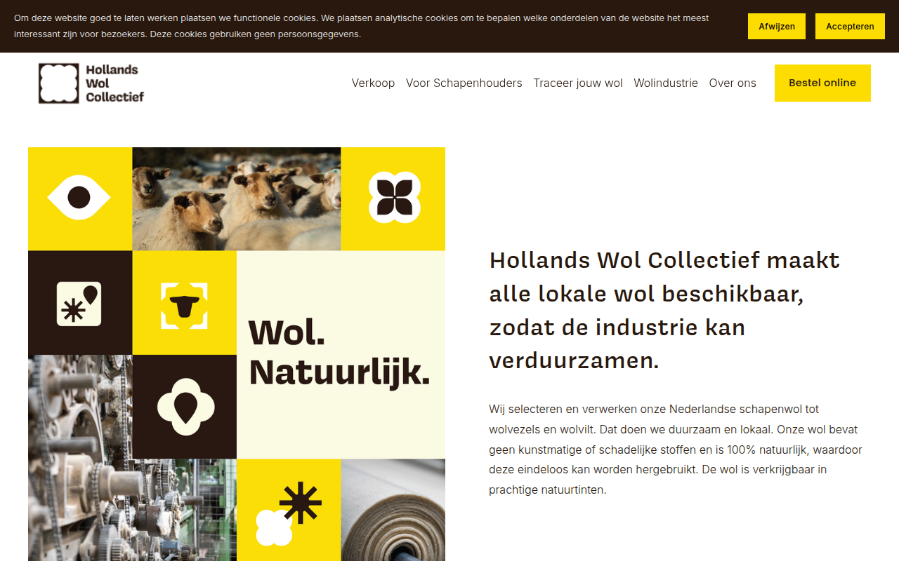 Screenshot van hollandswolcollectief.nl
