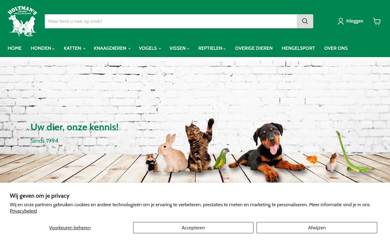 Screenshot van holtmandierenspeciaalzaak.nl
