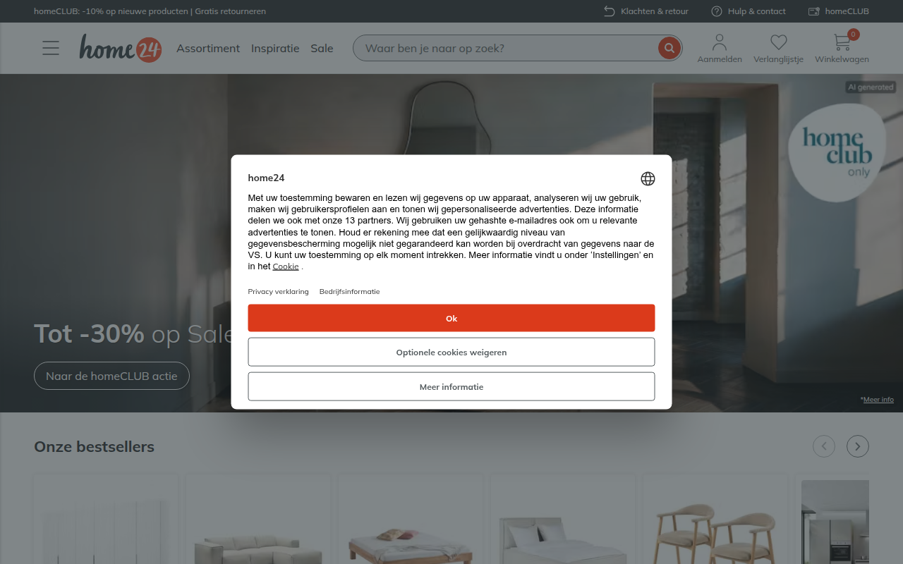 Screenshot van home24.nl