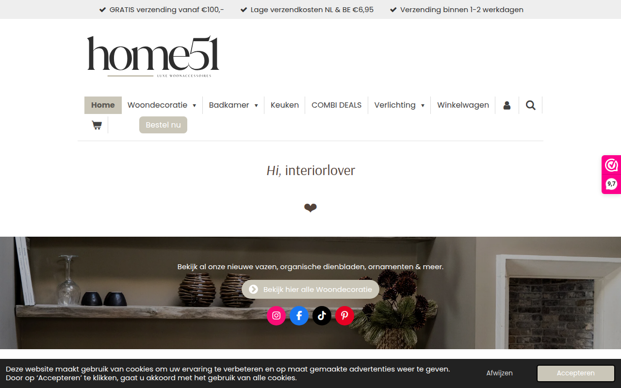 Screenshot van home51.nl