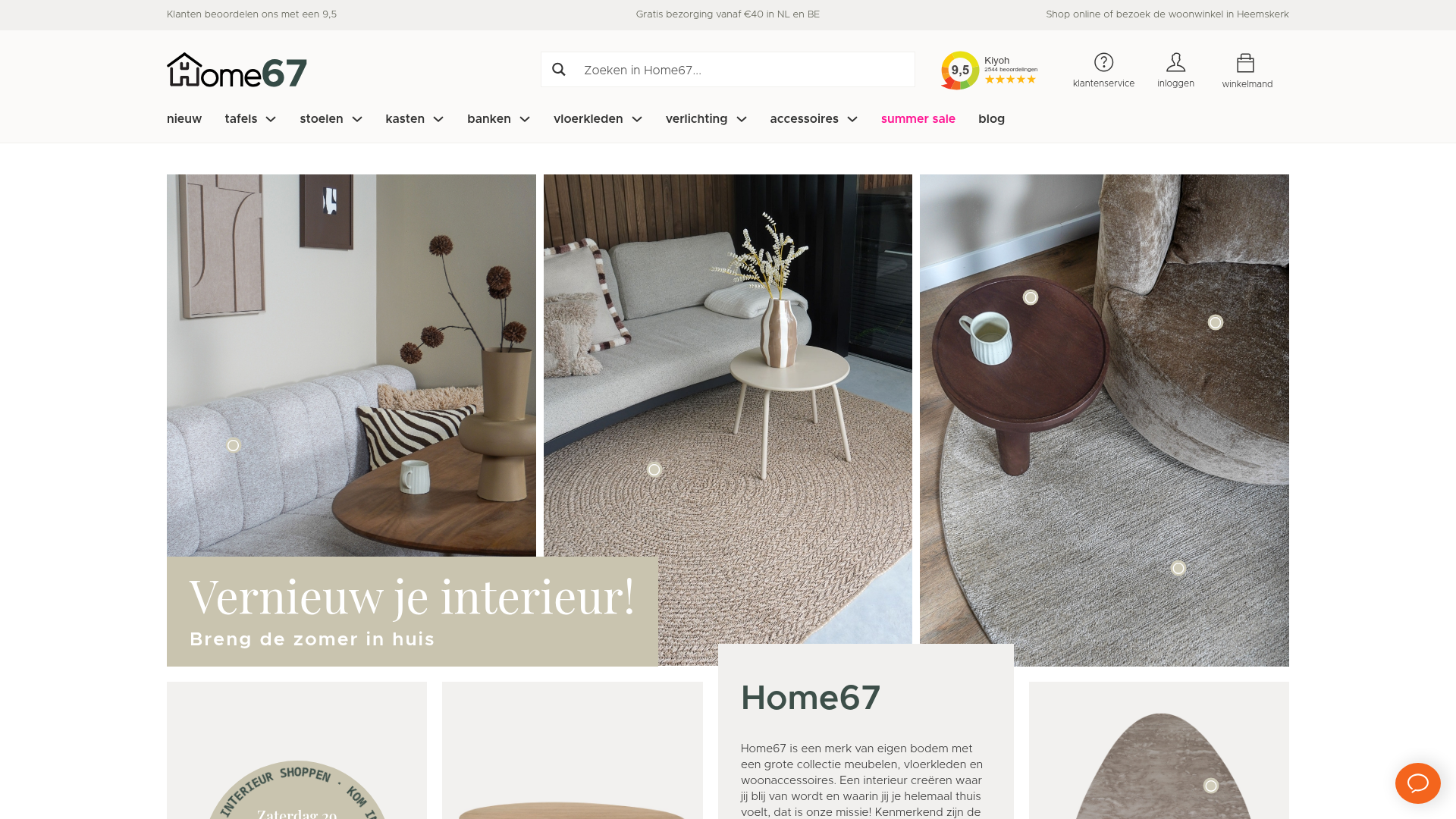 Screenshot van home67.nl
