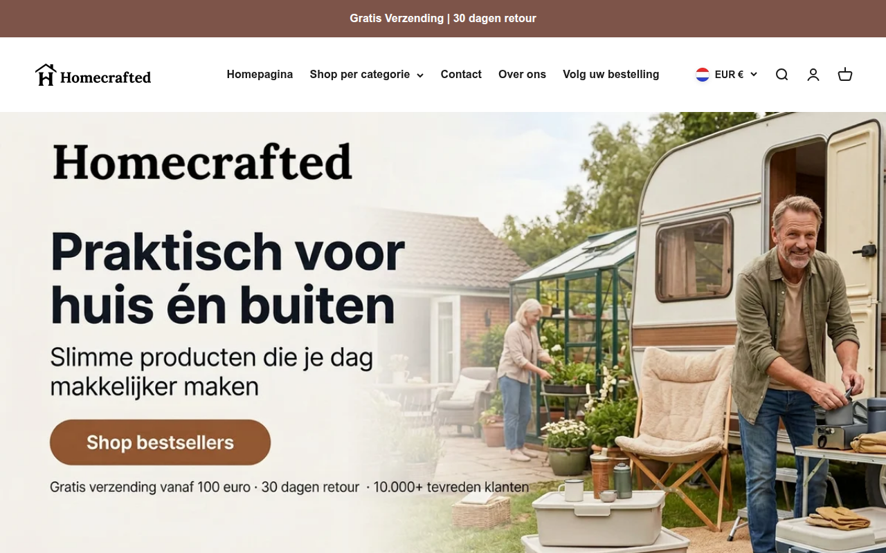 Screenshot van homecrafted.nl