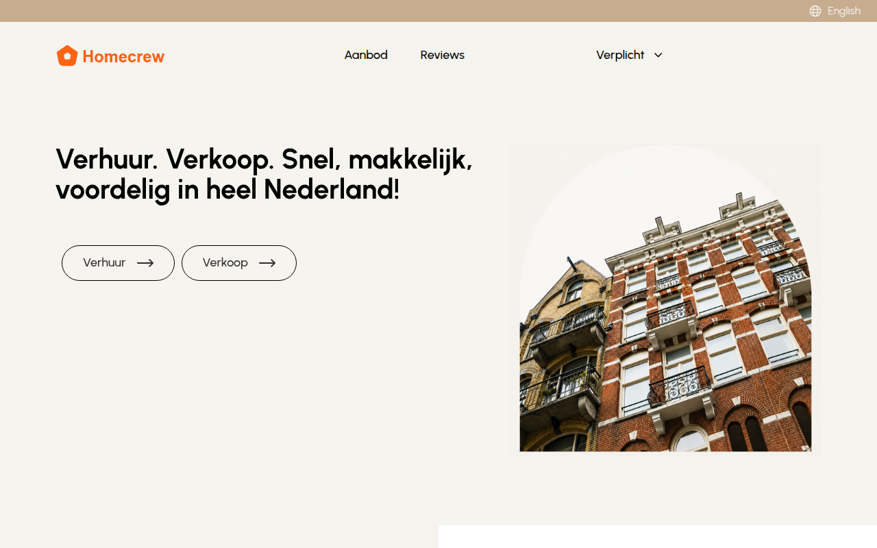 Screenshot van homecrew.nl