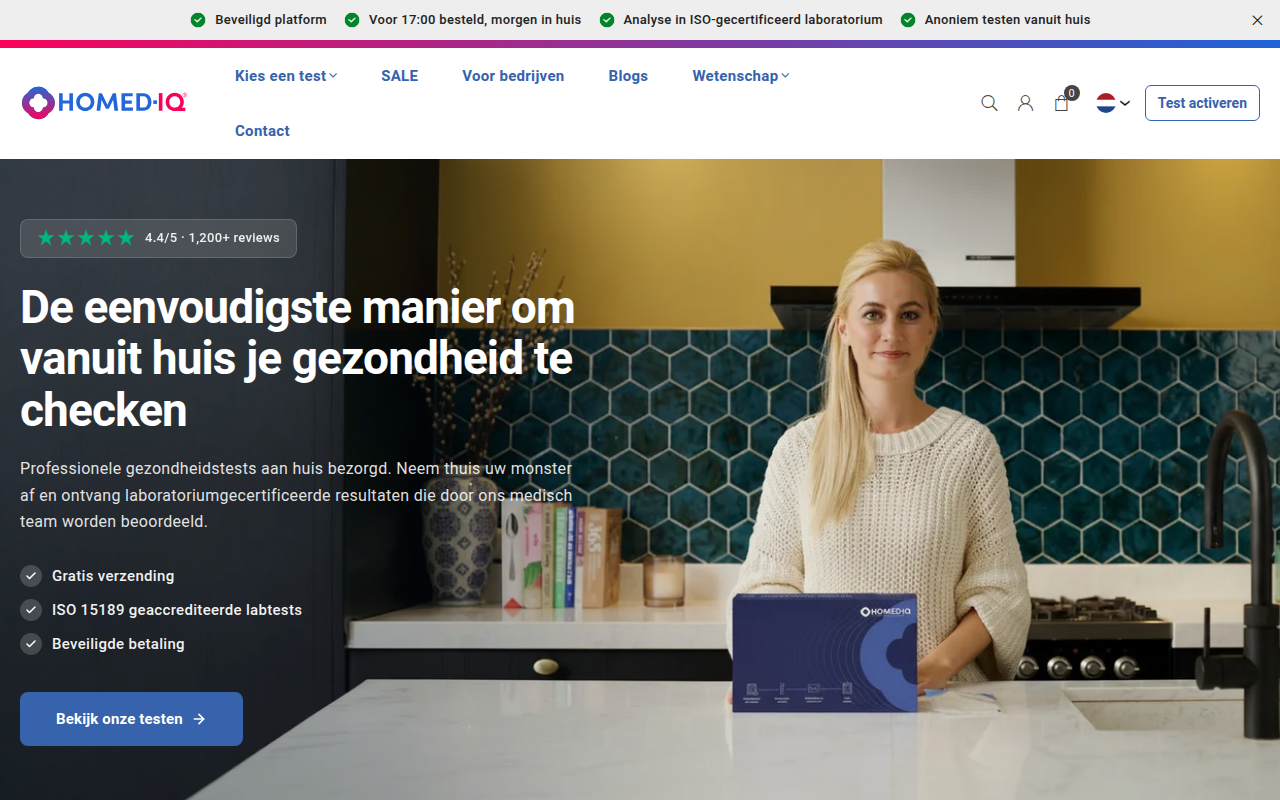Screenshot van homediq.nl