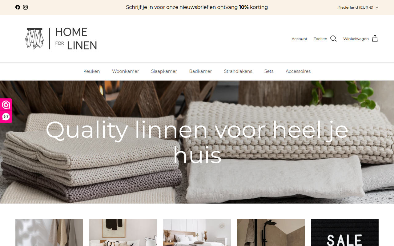 Screenshot van homeforlinen.nl