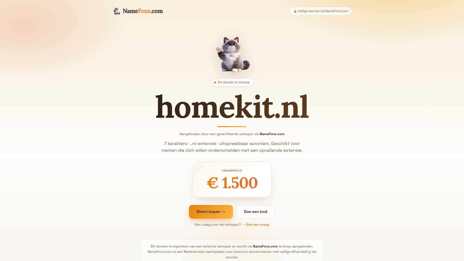 Screenshot van homekit.nl