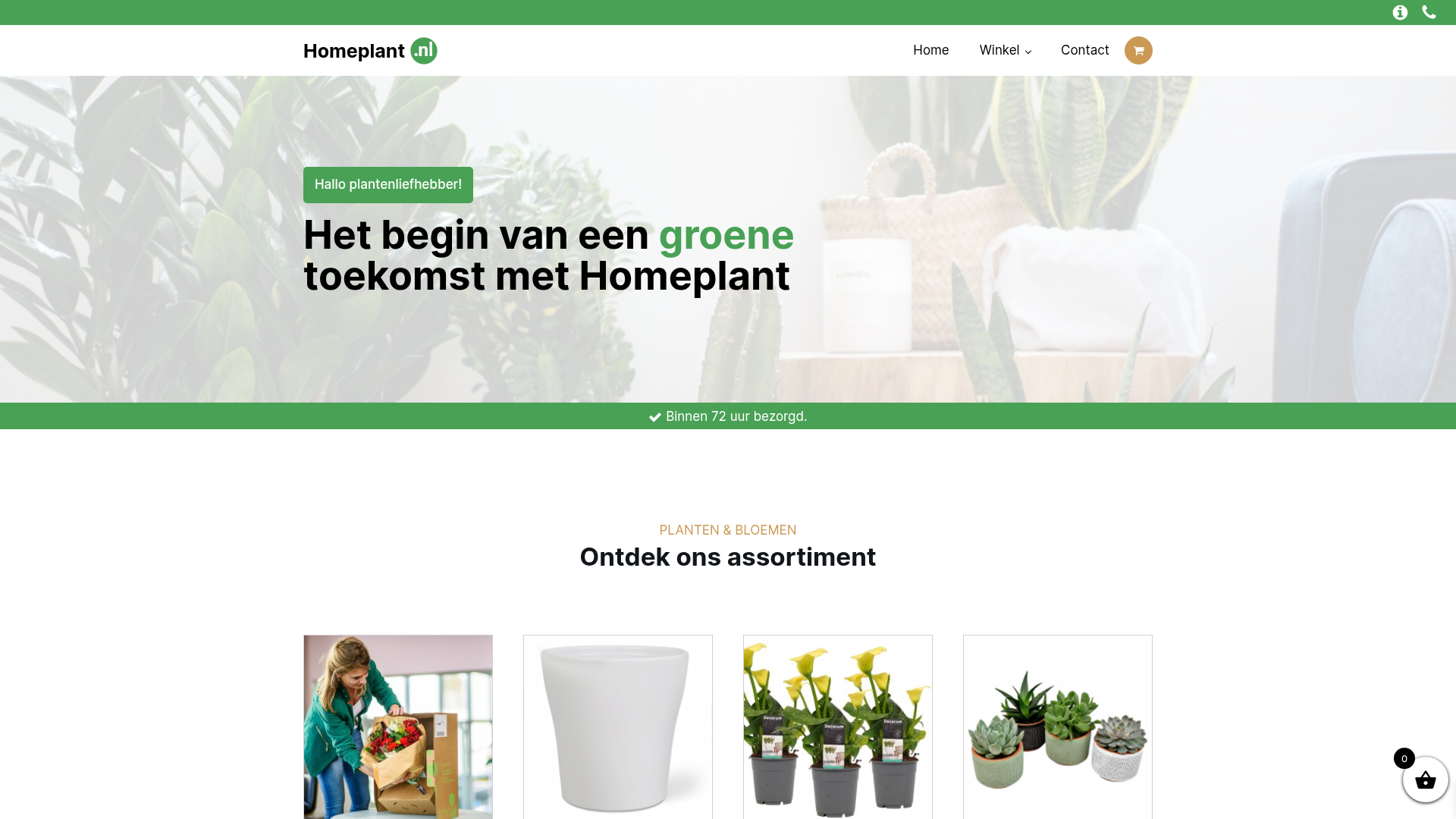 Screenshot van homeplant.nl