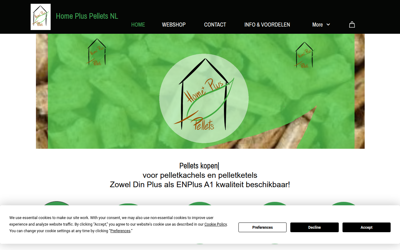 Screenshot van homepluspellets.nl