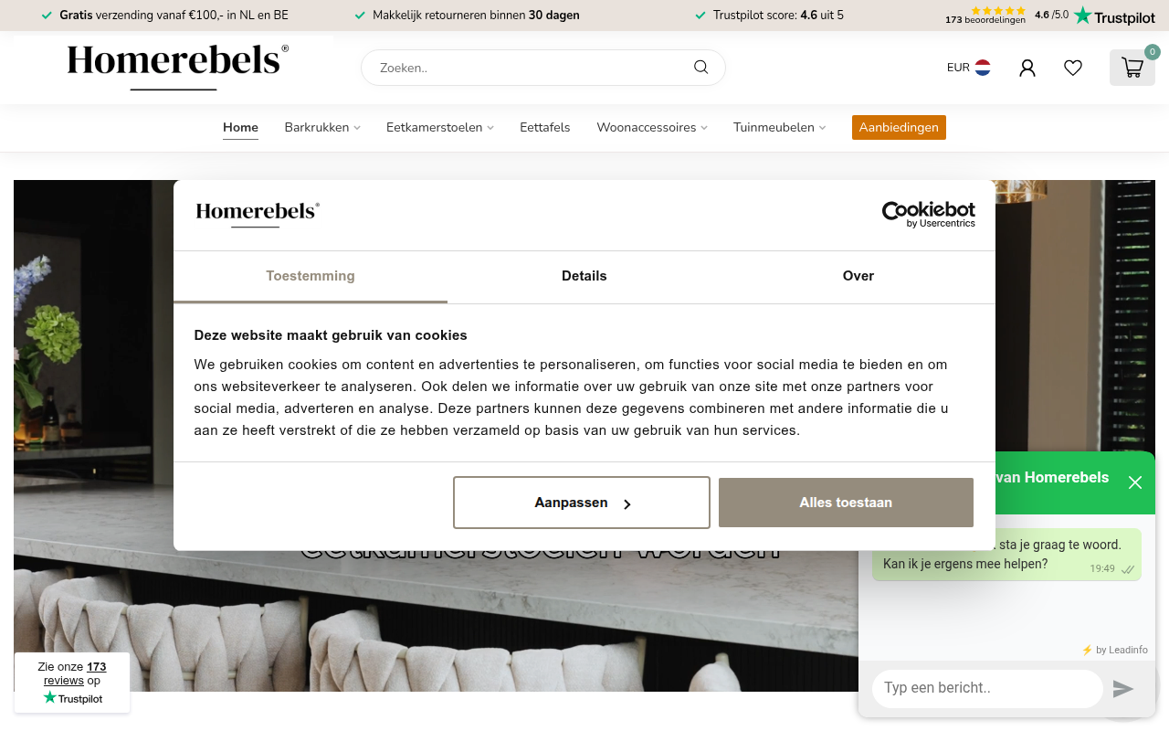 Screenshot van homerebels.nl