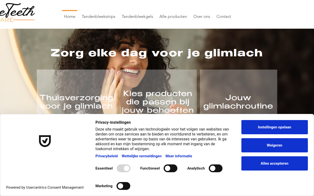 Screenshot van hometeeth.nl