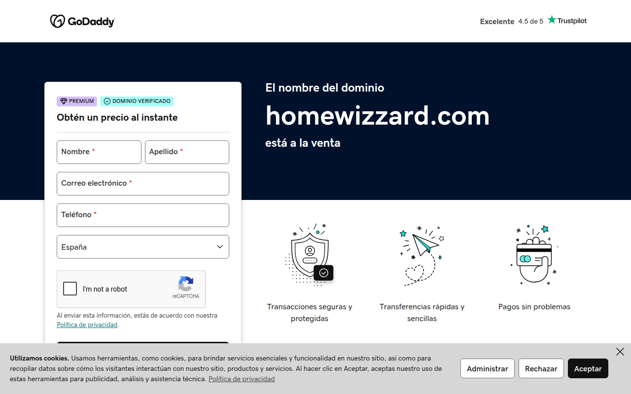 Screenshot van homewizzard.com