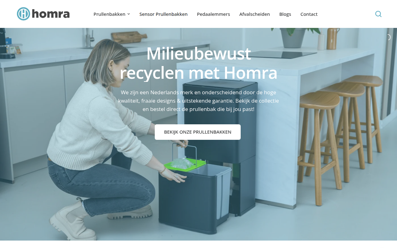 Screenshot van homra.nl