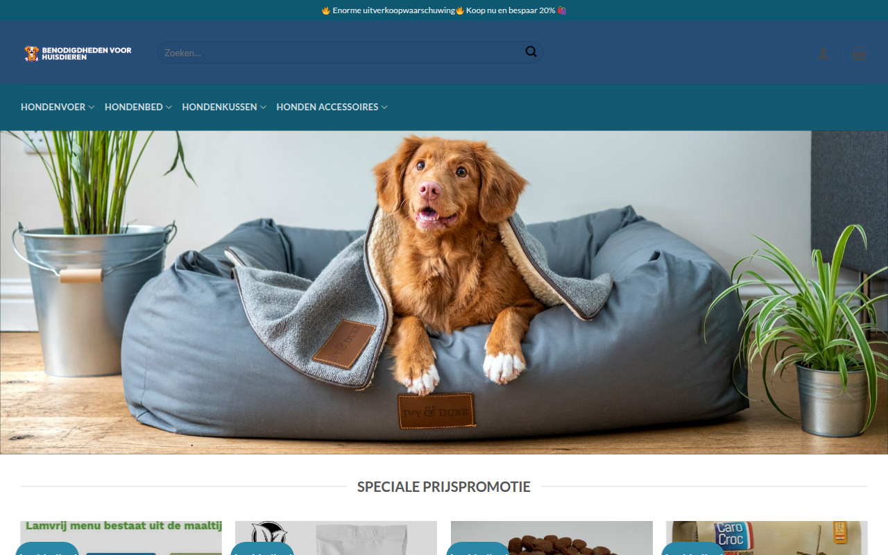Screenshot van hondenkorting.com