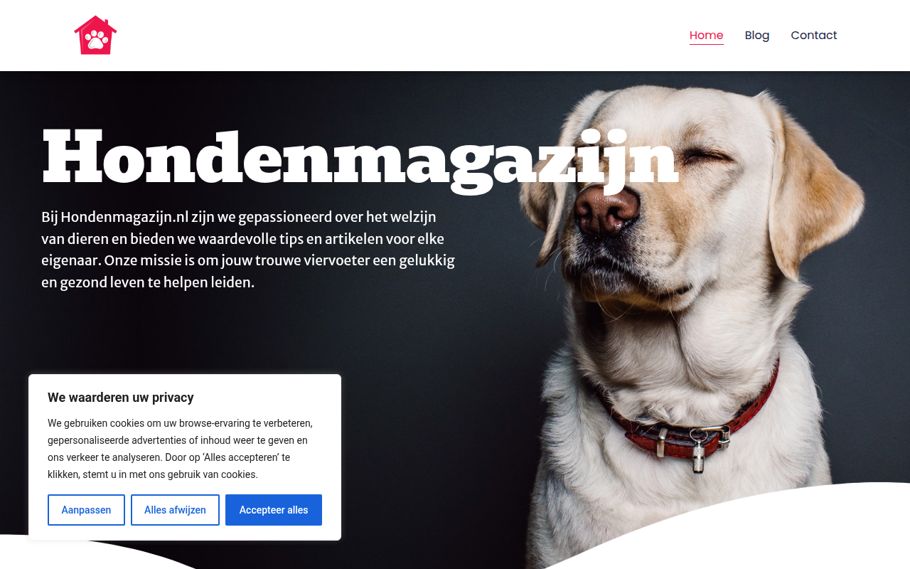 Screenshot van hondenmagazijn.nl