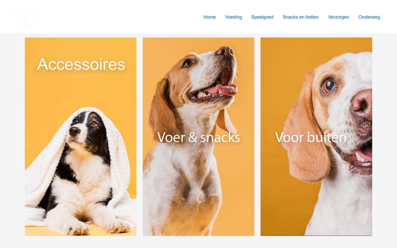 Screenshot van hondenwinkel.nl