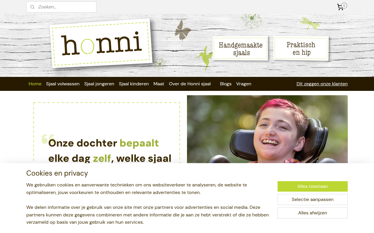 Screenshot van honnisjaal.nl