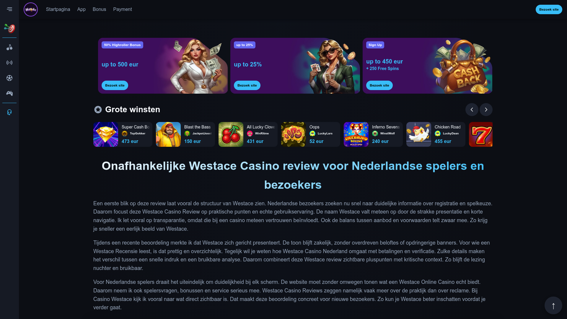 Screenshot van honselaarvloeren.nl