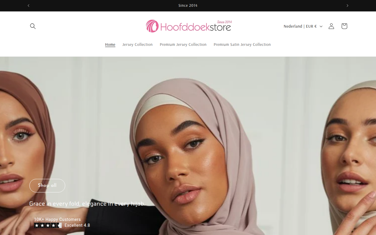 Screenshot van hoofddoekstore.nl