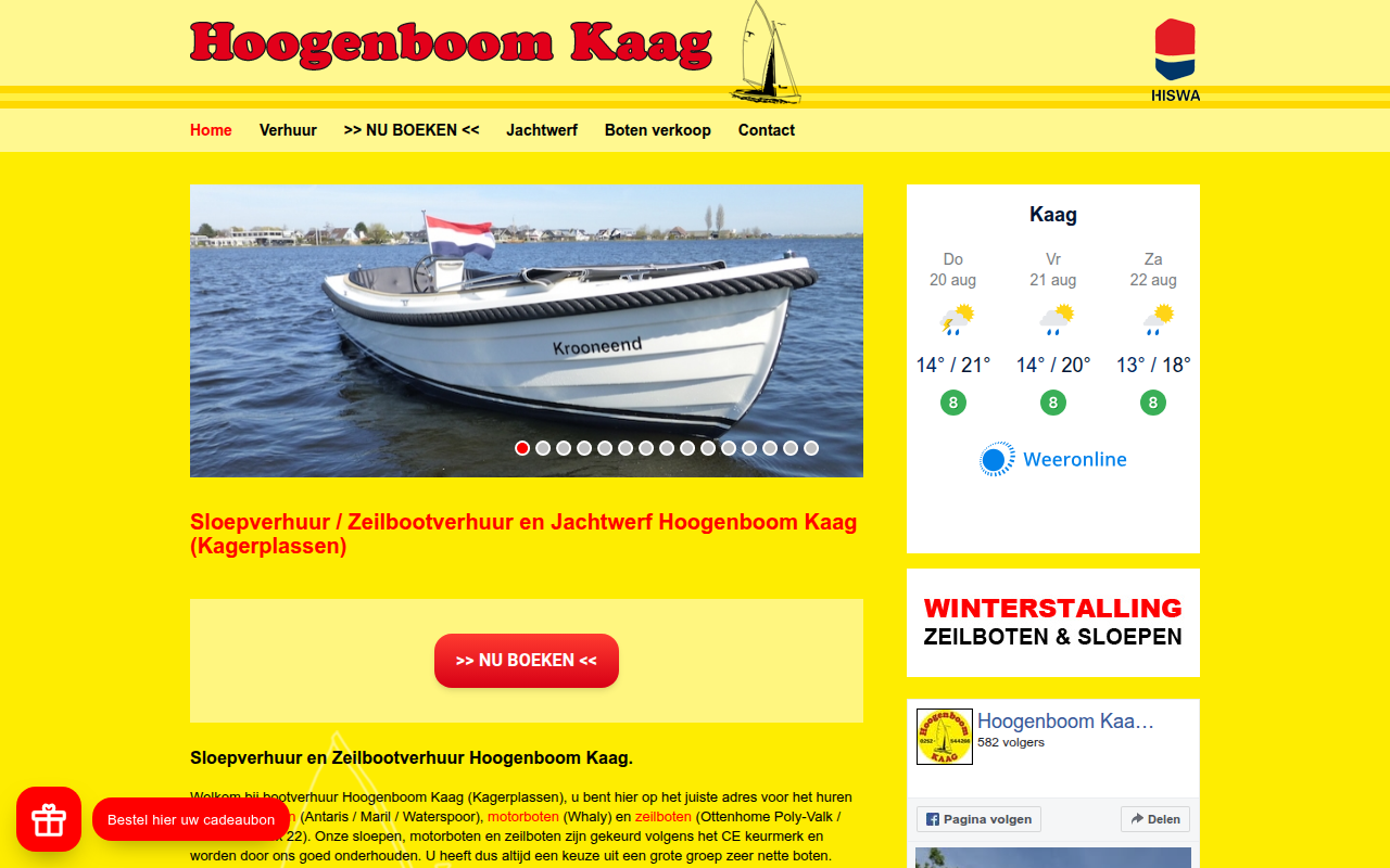 Screenshot van hoogenboomkaag.nl