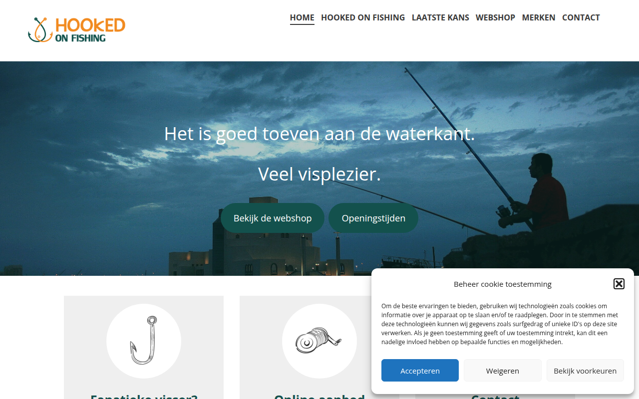 Screenshot van hookedonfishing.nl