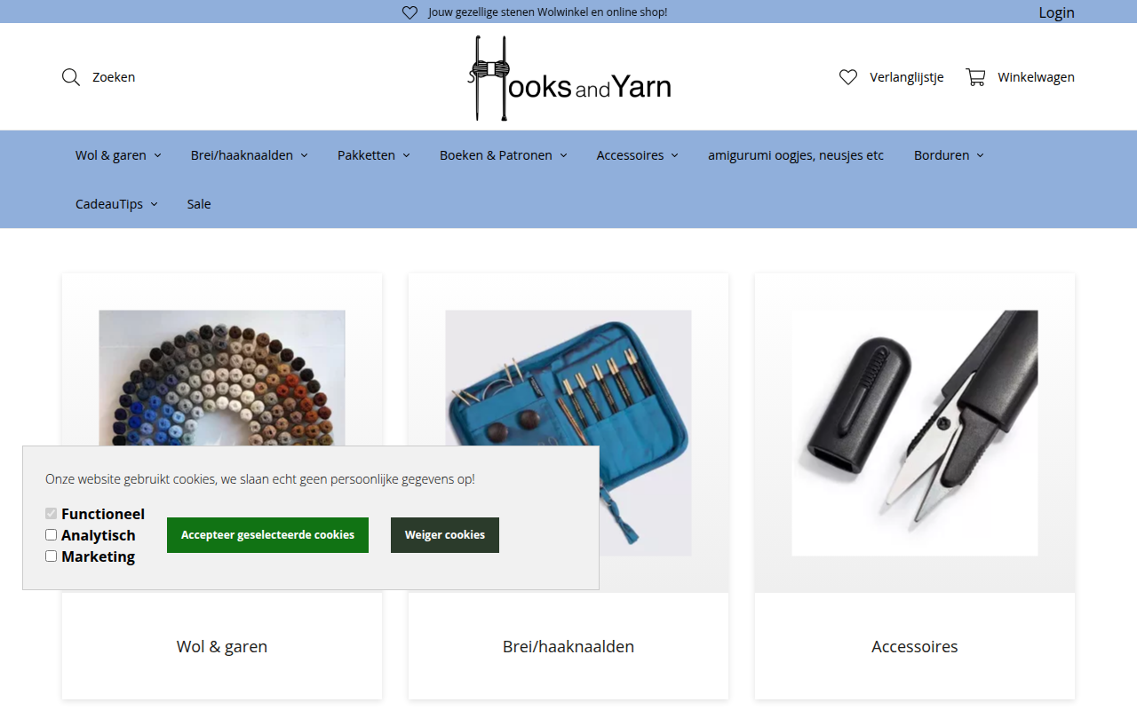 Screenshot van hooksandyarn.nl